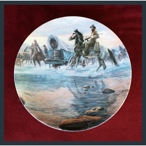 limited edition collectors plate Crossing The River by Mort Kunstler - 1988 - Picture 1 of 2
